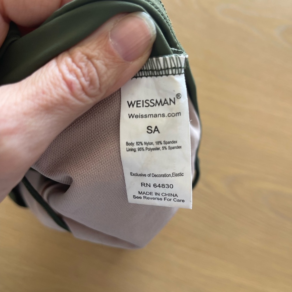 Weismann Olive Sheer Button-Up Blouse with leotard - Picture 6 of 8